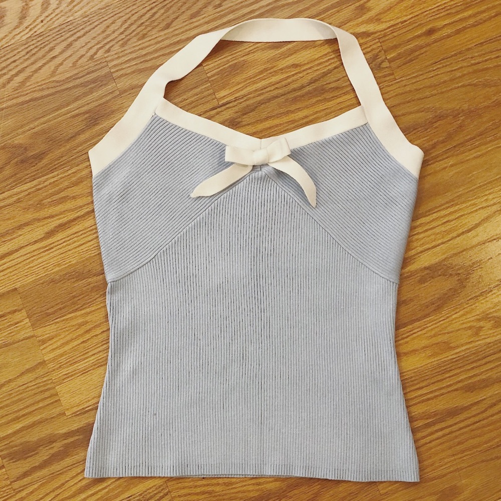 Inc Silk Blue Halter Top Size Medium!!